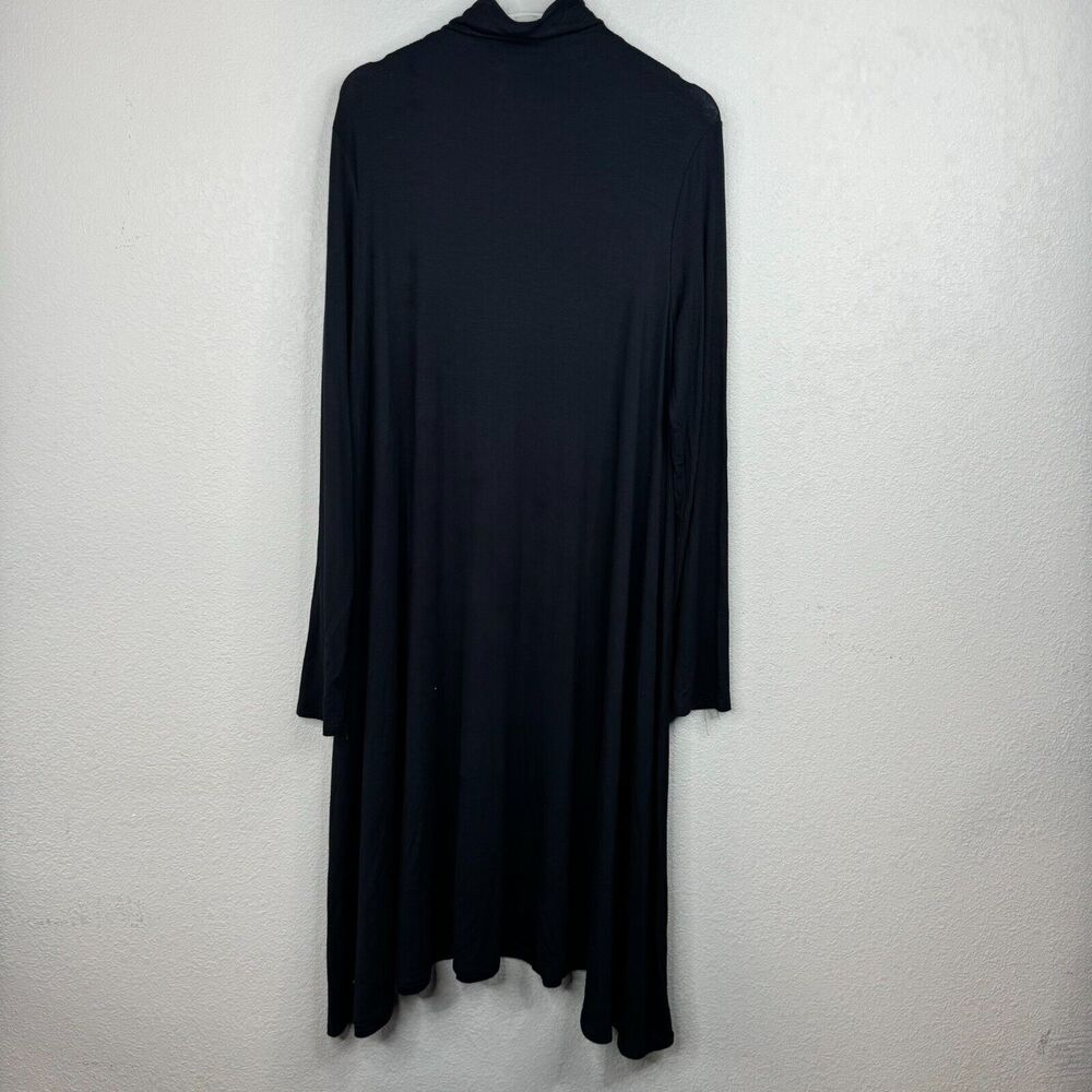 Joan Vass Women's Mockneck Sweater Midi Dress Long Sleeve Black Size S‎